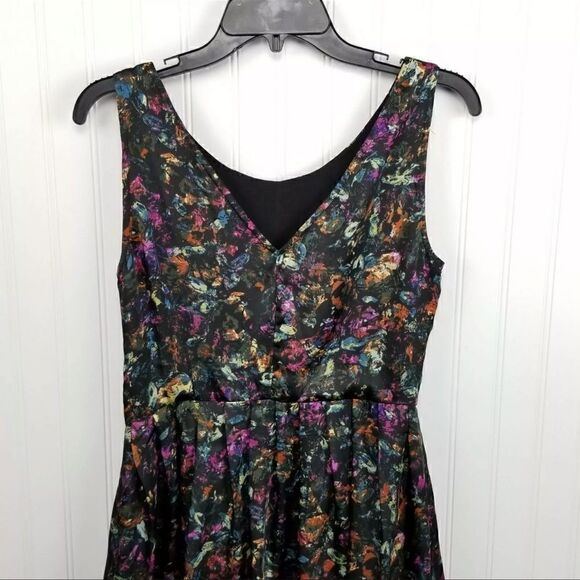 Jack Womens Size Small Sleeveless Fit & Flare Pleated Watercolor Skater Dress - Picture 6 of 7